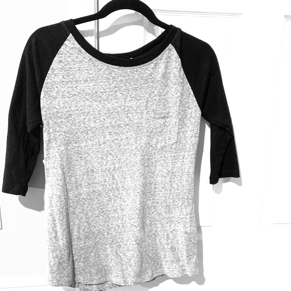 Black and grey baseball half sleeve tee shirt